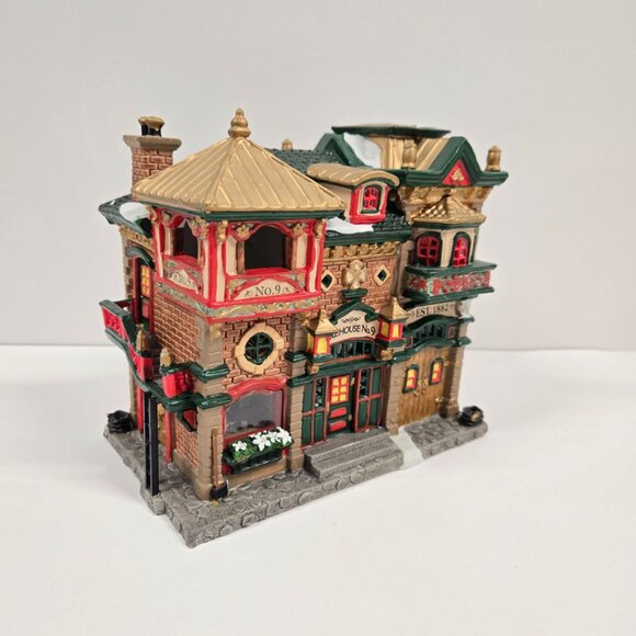 LEMAX Firehouse No. 9 2004 Lighted House w/ Box & Cord Retired 2006 Village - Picture 1 of 16